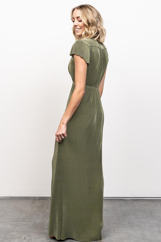 Athena Pleated Maxi Dress | Sage